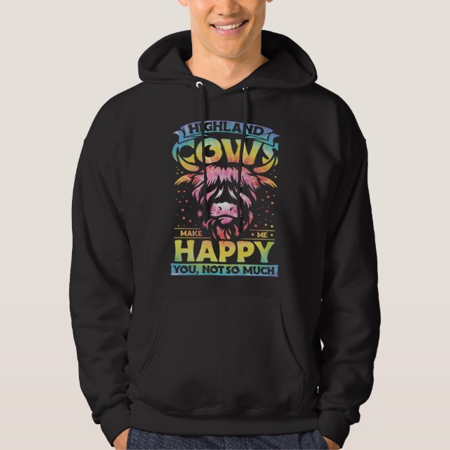 Sudadera Highland Cattle Cute Highland Cows Make Me Happy f (Anverso)