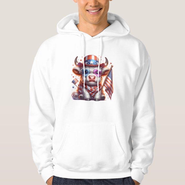 Sudadera Highland Cow 4 de julio Sublimación Clipart-60643 (Anverso)