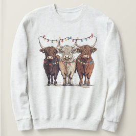 Sudadera Highland Cow Christmas Sweatshirt