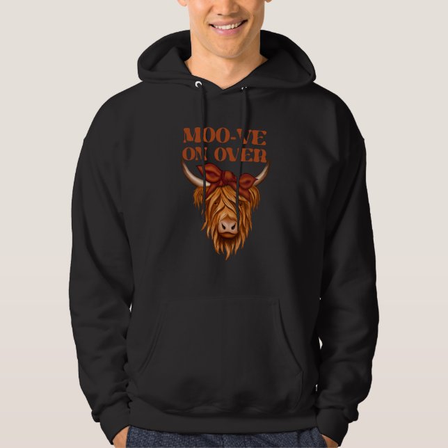 Sudadera Highland Cow  Moo ve On Over (Anverso)