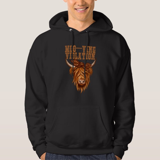 Sudadera Highland Cow  Moo Ving Violation (Anverso)