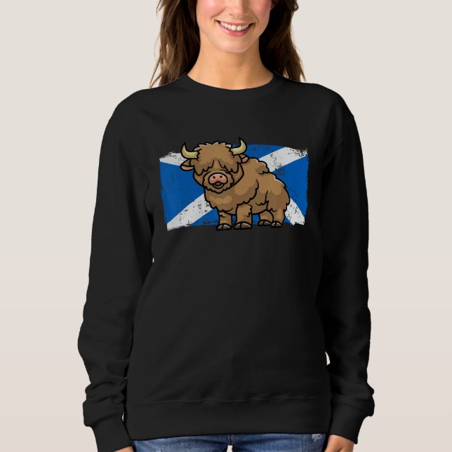 Sudadera Highland Cow   Scotland Flag Scottish Farmer Rodeo (Anverso)