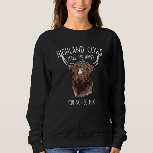 Sudadera Highland Cows Make Me Happy Highland Cow (Anverso)