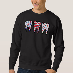 Sudadera Higienista Dental Bandera De Ee. UU. 4 De Julio Pa