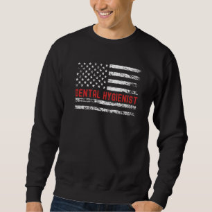 Sudadera Higienista Dental Bandera de EE. UU. Profesión Ret