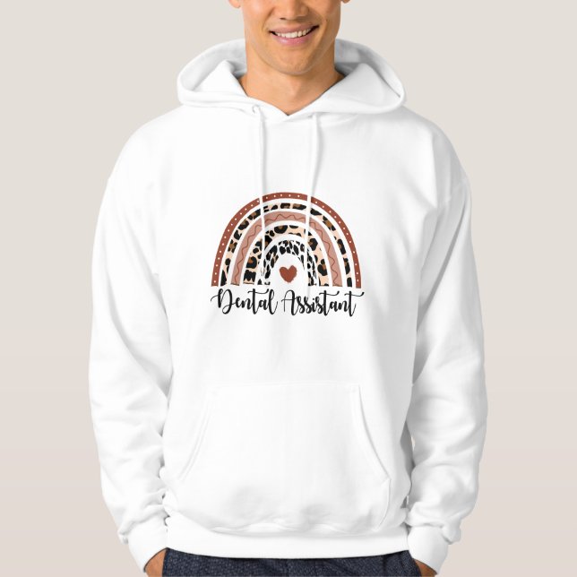 Sudadera Higienista o Asistente Dental Leopardo Arcoíris RD (Anverso)