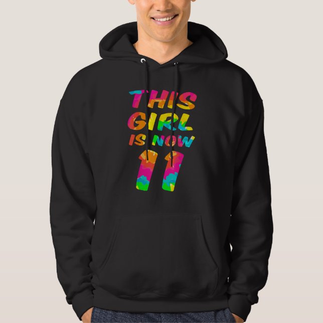 Sudadera Hija Chica de la letra de tinte-tintes 11º cumplea (Anverso)