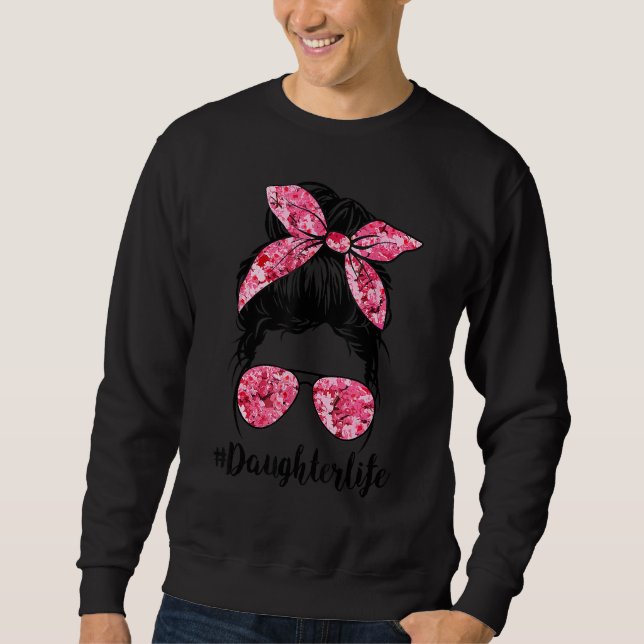 Sudadera Hija de flores Vida Gafas de bollo desordenadas Ma (Anverso)