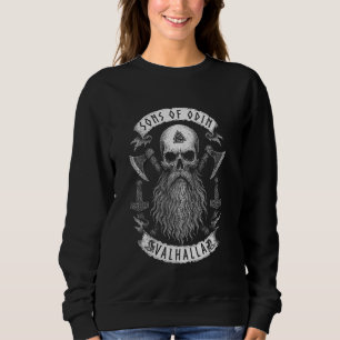 Sudadera HIJOS DE ODIN Valhalla Vikings Norse Skull Long Be