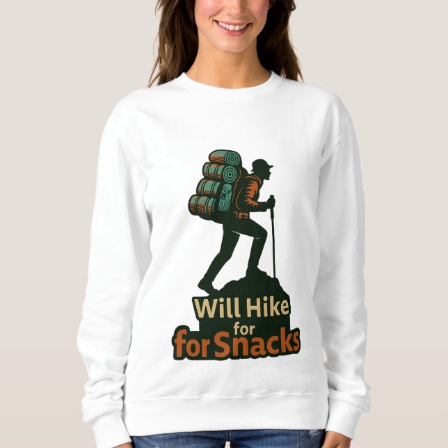 Sudadera Hiking with Snacks – Fun Date​Outdoor Design (Anverso)