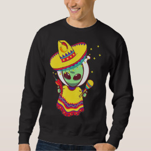 Sudadera Hincha Mexicana Poncho Cinco De Mayo Alien Sombrer