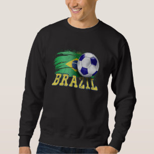 Sudadera Hinchas brasileños de fútbol de bandera brasileña 