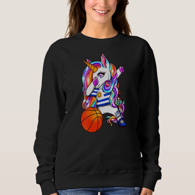 Sudadera Hinchas de baloncesto de Dabbing Unicorn Uruguay J (Anverso)