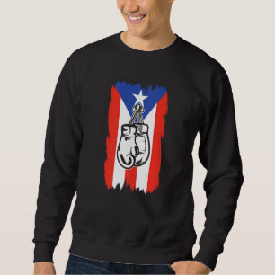 Sudadera Hinchas de boxeo adoran bandera de Puerto Rico