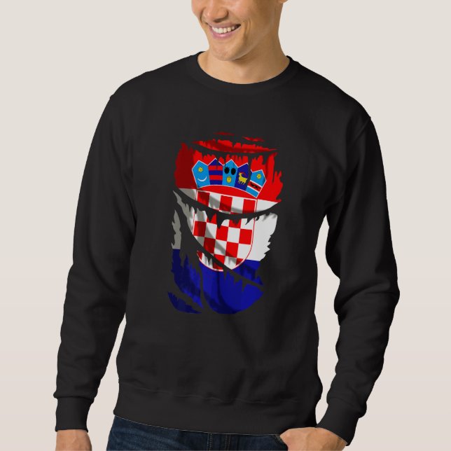 Sudadera Hinchas De Fútbol De La Bandera De Croacia País De (Anverso)