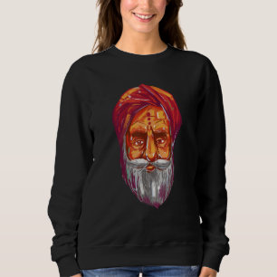 Sudadera Hinduismo hindú retrato de gurú en India