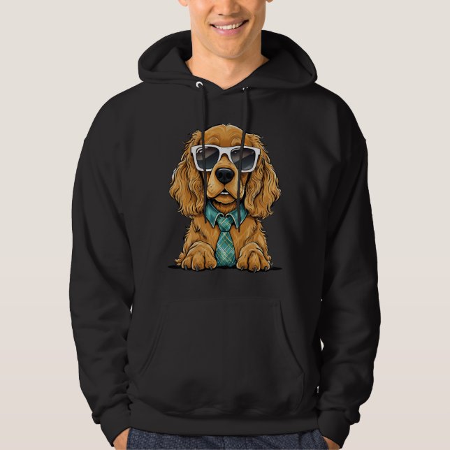 Sudadera Hip Cocker Spaniel En Gafas De Sol (Anverso)