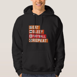Sudadera Hip Eat Sleep Football Repetir la moda simple