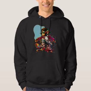 Sudadera Hip-Hop Monkey on Wheels: Bold Streetwear for Tren