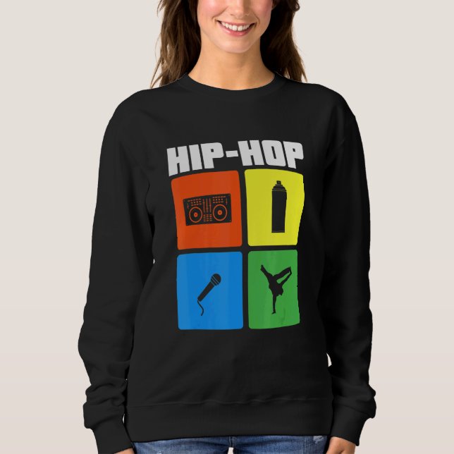 Sudadera Hip Hop Música Old Retro School Rap Dj (Anverso)