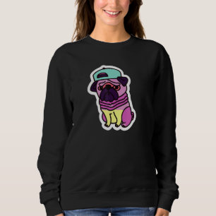 Sudadera Hip Hop Pug 80s 90s Perro Cute cachorro Hombres Mu