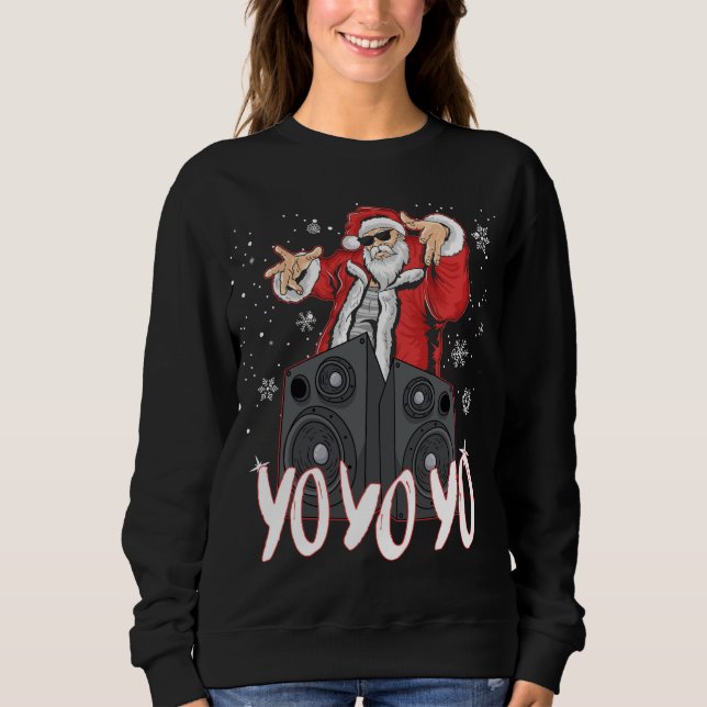 Sudadera Hip Hop Santa Claus Gangster Rap Navidades Yo Yo Y (Anverso)