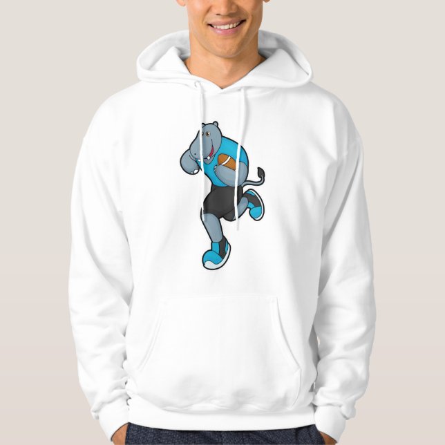 Sudadera Hipo como jugador de fútbol con fútbol (Anverso)