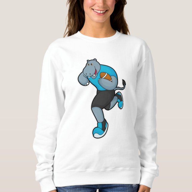 Sudadera Hipo como jugador de fútbol con fútbol (Anverso)