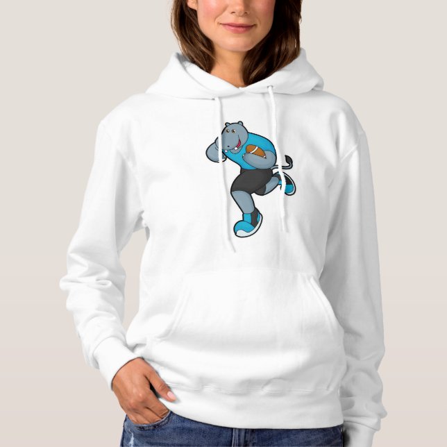 Sudadera Hipo como jugador de fútbol con fútbol (Anverso)