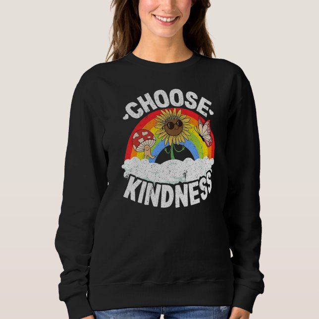 Sudadera Hippie de paz anti bullying arcoiris elegido (Anverso)