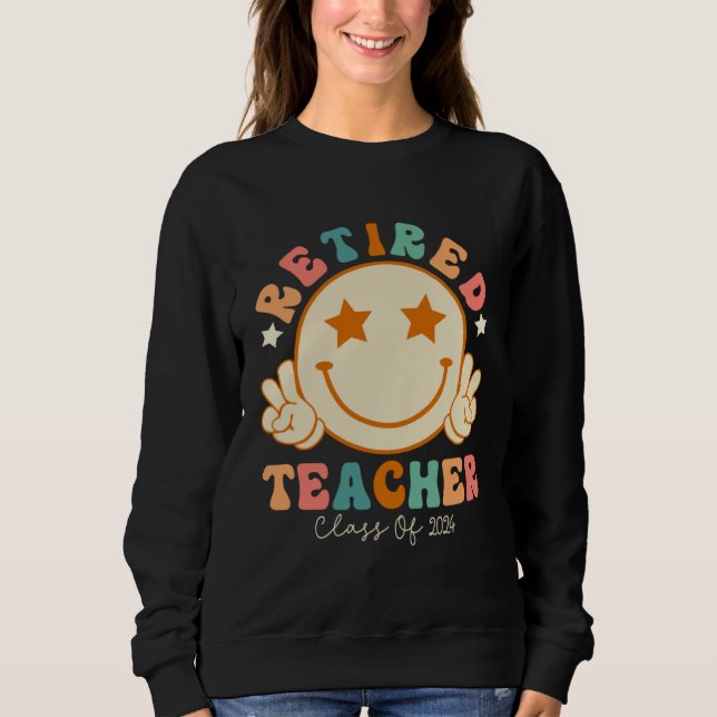 Sudadera Hippie Face Retired Teacher Class of 2024 Retireme (Anverso)