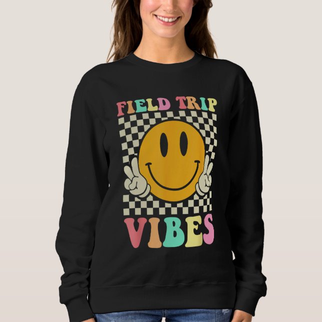 Sudadera Hippie Field Trip Vibes For Teacher Kids Field Day (Anverso)