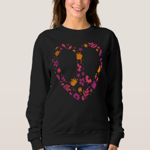 Sudadera Hippie Floral Freedom Signo de paz de los 70 de am