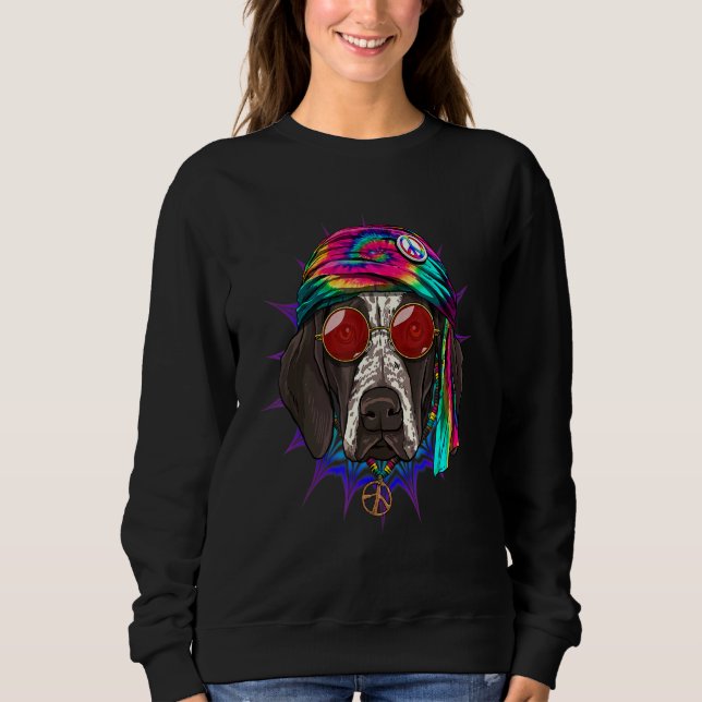 Sudadera Hippie German Shorthaired Pointer Tie Dye Peace Si (Anverso)