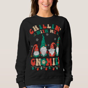 Sudadera Hippie Groovy Chillin Con Mis Gnomies Santa Claus