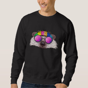 Sudadera Hippie Hedgehog ama a animal hippie de 70 años