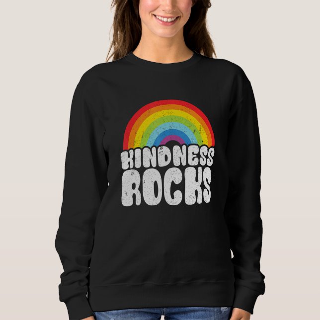 Sudadera Hippie Retro Teacher Anti Bullying Rainbow Kindnes (Anverso)