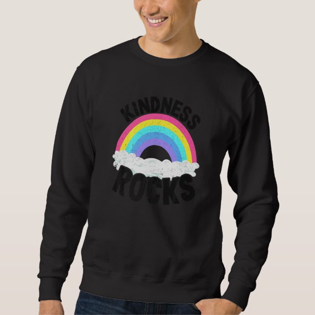 Sudadera Hippie Retro Teacher Anti Bullying Rainbow Kindnes (Anverso)