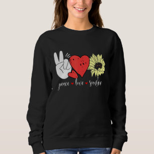 Sudadera Hippie Sunflower Heart And Peace Sign Love Sunshin