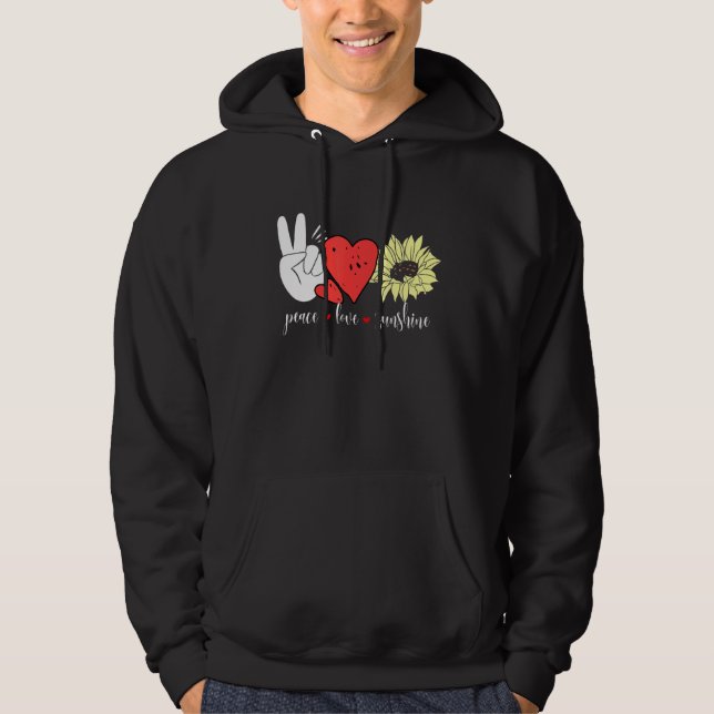 Sudadera Hippie Sunflower Heart And Peace Sign Love Sunshin (Anverso)