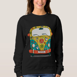 Sudadera Hippie Van Flowers de paz Viajeros bohemios hippie