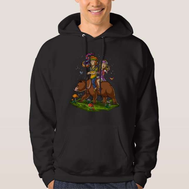 Sudadera Hippies Riding Bear (Anverso)