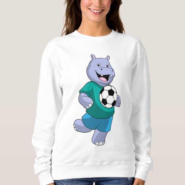 Sudadera Hippo as Soccer player with Soccer (Anverso)