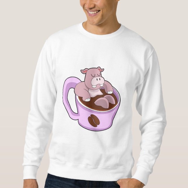 Sudadera Hippo con Copa de Café (Anverso)