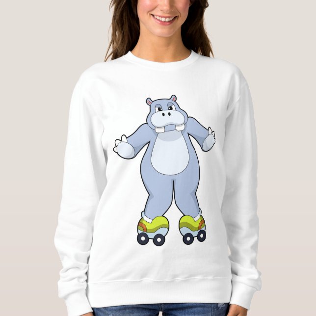 Sudadera Hippo con patines de patines (Anverso)