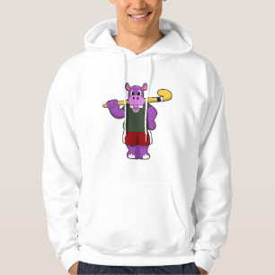 Sudadera Híppo en el hockey con bate de hockey