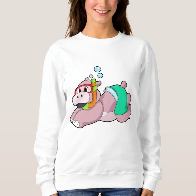 Sudadera Hippo en el submarinismo con Snorkel (Anverso)