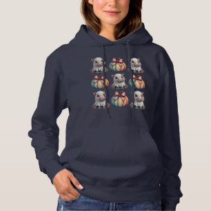 Sudadera Hippo Fantasma Y Calabaza - Hippo Ama Halloween
