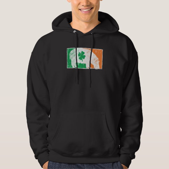 Sudadera Hippopotamus St Patrick's Day Irish Flag C Distres (Anverso)