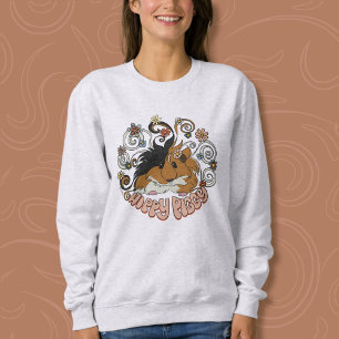 Sudadera Hippy Piggy - Ilustracion de cerdo guineano